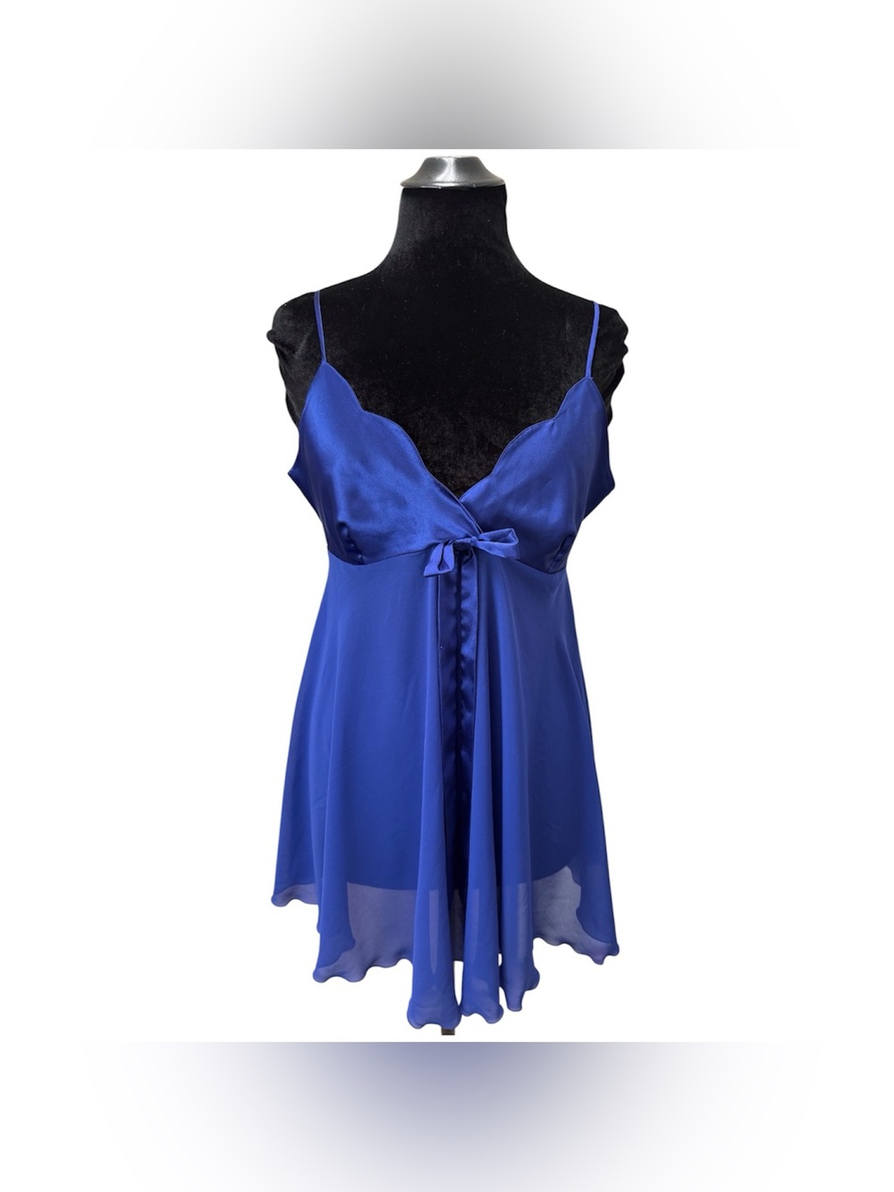 Y2K Victoria’s Secret Satin Sheer Babydoll Bow Lingerie Top